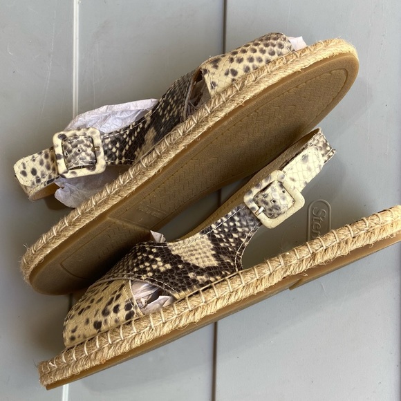 Pour La Victoire Beige Snake Embossed Olivia Espadrille Sandal - Picture 9 of 13